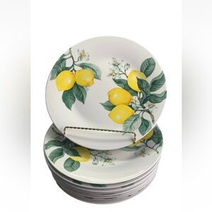 Royal Norfolk 10.5” Ceramic Dinner Plate–Bright Yellow Lemons-set of 2- NWT